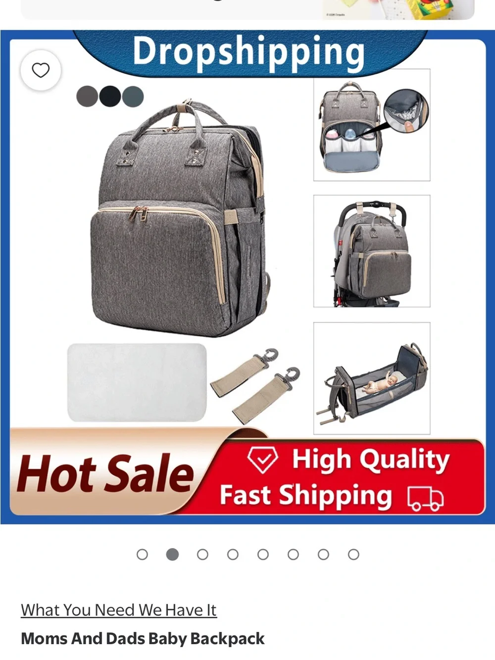 Moms And Dads Navy Blue Baby Backpack Diaper Bag